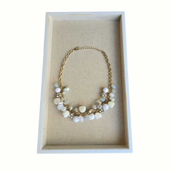 20" Gold Tone Multi Colored Acrylic Dangling Fashion Necklace, - Picture 2 of 3